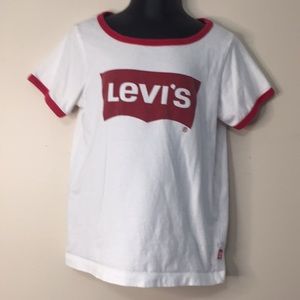 Levi’s White/Red Short Sleeve T-Shirt Girl’s S